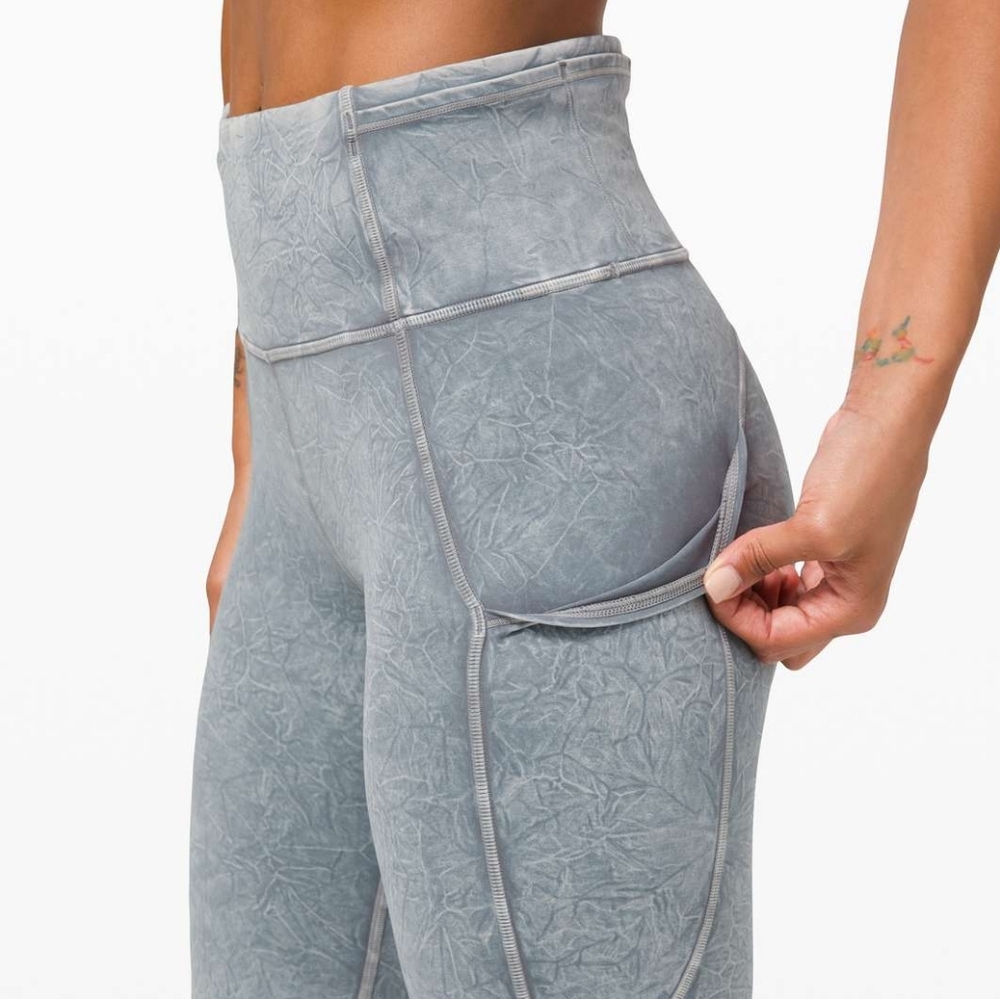 Lululemon Fast and Free 25" *Ice Dye In Ice Wash Asphalt Grey 2 - Picture 6 of 16